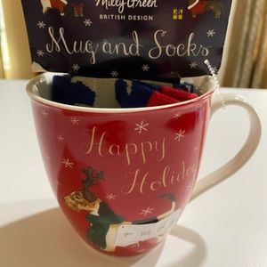 **SOLD** NWT Milly Green Christmas dog mug and sock set.